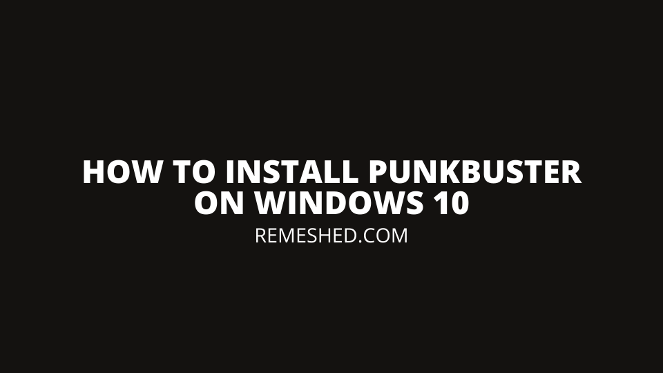 How To Install Punkbuster On Windows 10