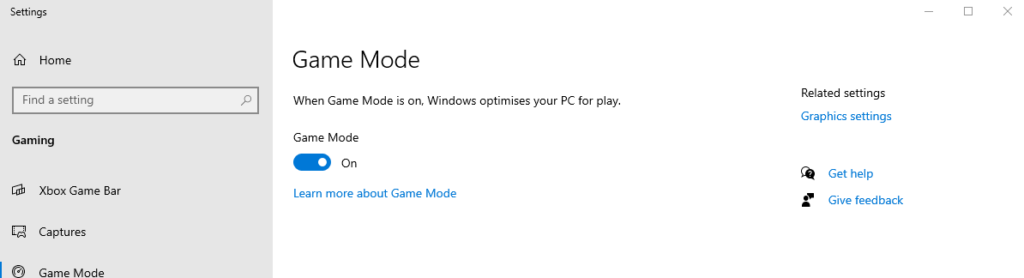 Windows Game Mode