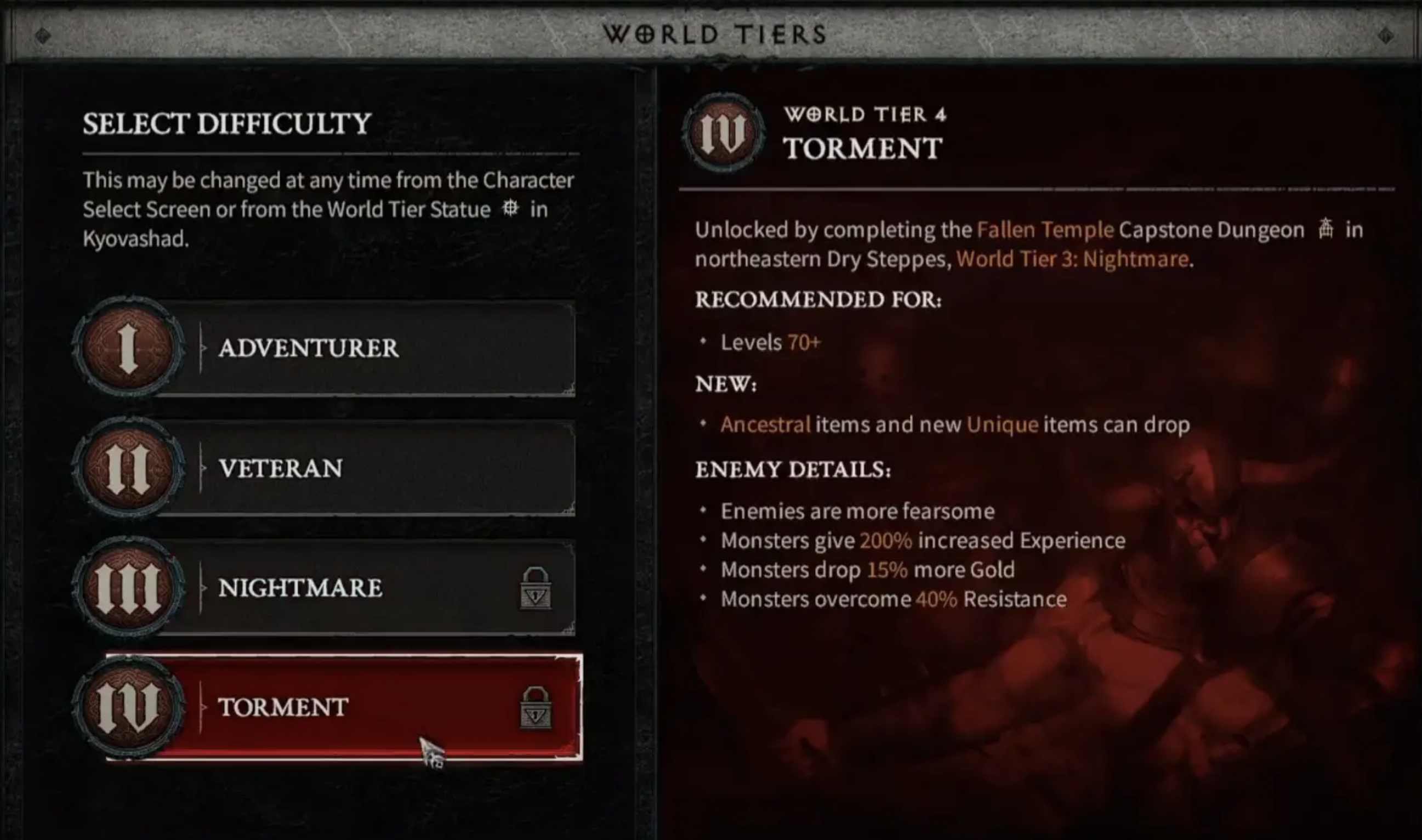 Word Tier 4 - Diablo 4
